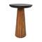 Brown Mango Wood Handmade Cone Shaped Accent Table with Black Tabletop Set